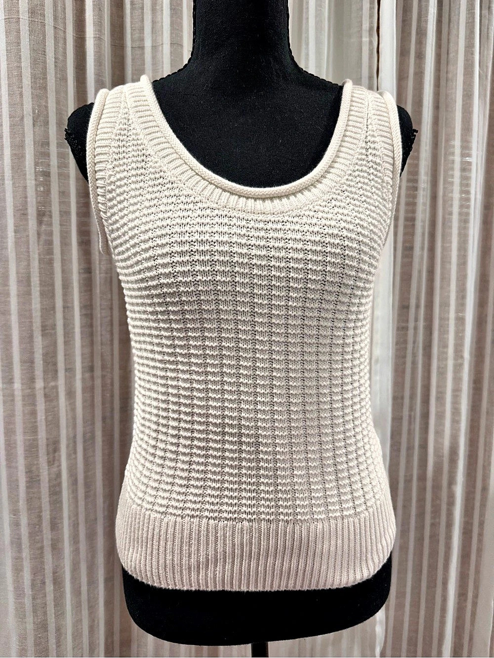 Quince Organic Cotton Knit Tank in Cream Size Small